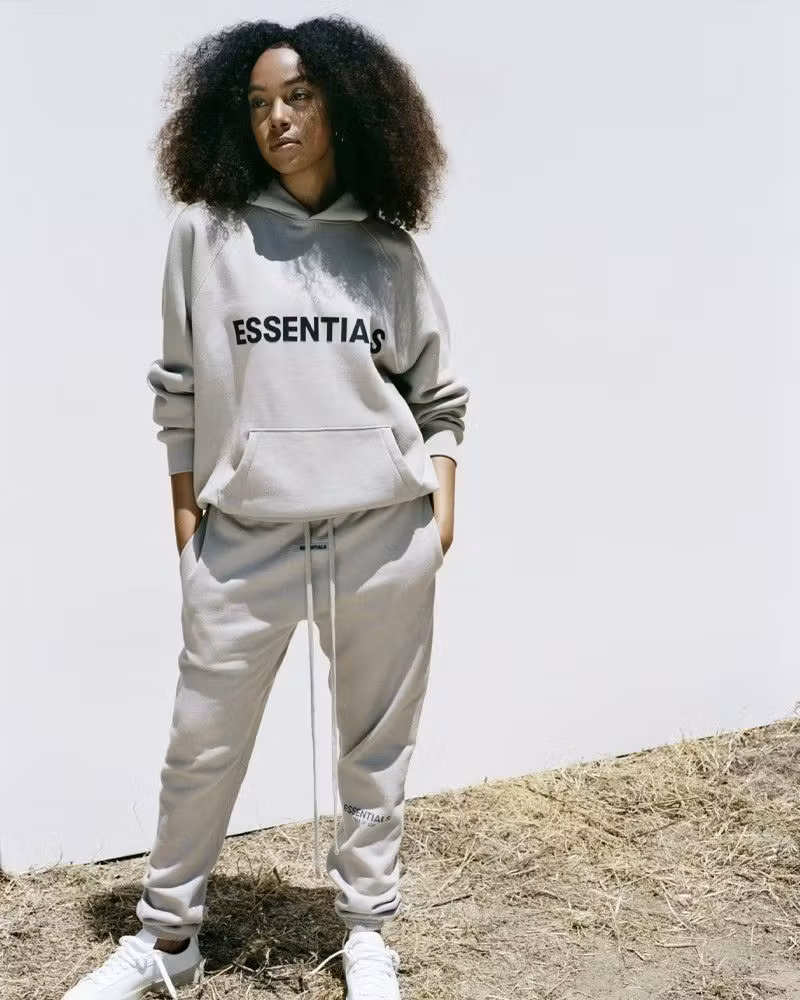 Fear of God ESSENTIALS 3D Silicon Applique Pullover Hoodie Gray Flannel/Charcoal Fear of God ESSENTIALS 3D Silicon Applique Pullover Hoodie Gray Flannel/Charcoal